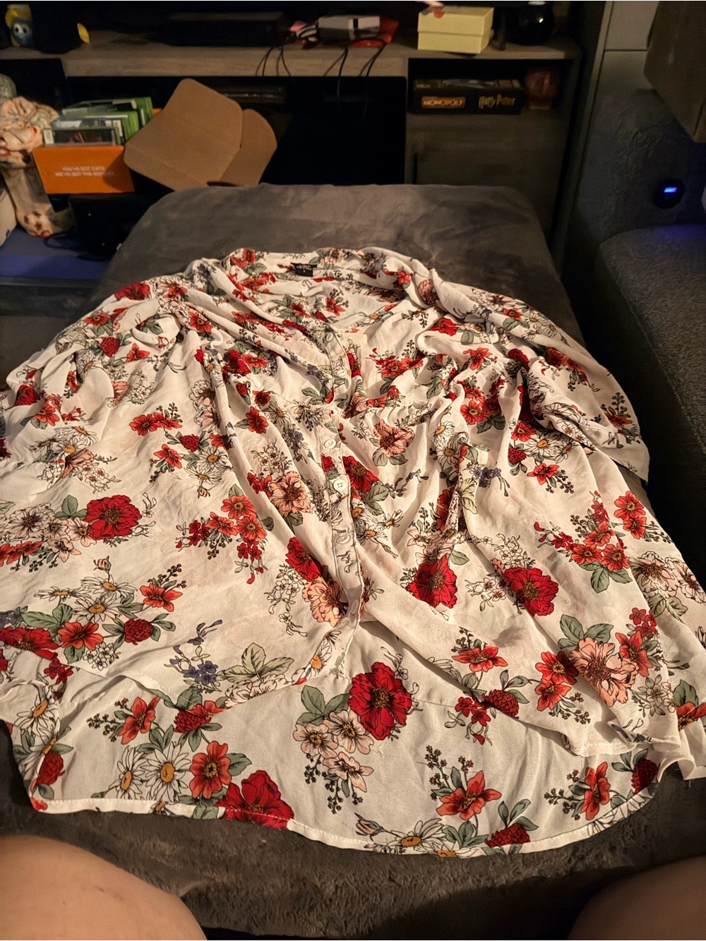 torrid White Blouse with Red Floral Print